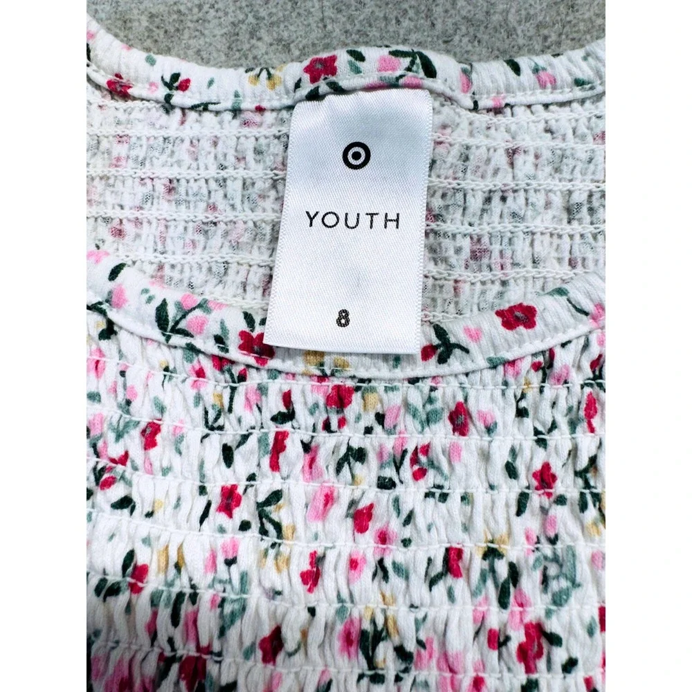 Target Youth Girls Size 8 Floral Smocked Dress Long Sleeve Cottagecore School